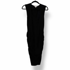 Standard James Perse Ruched Midi Dress Black